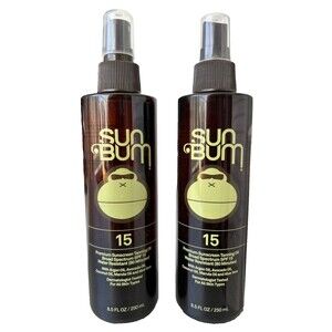 Sun Bum SPF 15 Premium Sunscreen Tanning Oil 8.5 Fl oz LOT Of 2 Expiry 2028